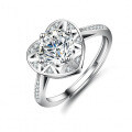 Sterling Silver Moissanite Heart-Shaped Ring for Women-0-2