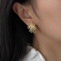 wholesale S925 Sterling Silver Blooming Fireworks with Meteor Shower and Rhinestone Stud Earrings, Unique Design and Distinctive Elegance-0-1