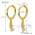 wholesale S925 Sterling Silver Cross-Border Europe and America Bestseller Lightning Ear Clasp with Micro-Inlaid Zirconia Light Luxury Earrings, High-End Fashionable Personalized Jewelry-0-7