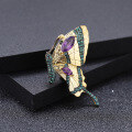 wholesale S925 Silver Designer Brooch Pendant Two-Way Butterfly Design Retro Style Natural Amethyst Necklace Pendant-0-3
