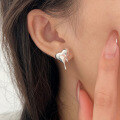 wholesale S925 Sterling Silver Waterdrop Love Earrings Women Korean Summer Small Retro High-End Elegant Ear Accessories-0-2