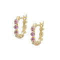 wholesale 10K Gold Artli Jewelry Natural Amethyst Multi-Gemstone Ear Hooks for Women, Matching Earrings, Factory Supply-0-4