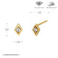 wholesale S925 Sterling Silver Cz Rhombic Stud Earrings For Women-0-6