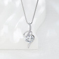 wholesale 925 Sterling Silver Heart Pendant Women's Korean Style Fashion Luxury Advanced Sense Inlaid Zircon Diamond Necklace Manufacturer Wholesale-0-0