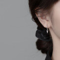 wholesale Metal: S925 Silver Minimalist tapered design ear clips for women, Korean-style chic geometric earrings G3296-0-2