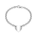 wholesale 925 Sterling Silver Heart-shaped Pendant Heavy-duty Chain Ins Minimalist Niche Luxury High-end Bracelet-0-6