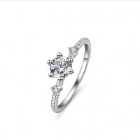 S925 Silver Moissanite Twist Rope Women'sFashion Stacking Ring-50 points (set with moissanite)  Size 19