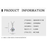925 Sterling Silver D Color Moissanite Geometric Drop Pendant Necklace-Four-claw twisted arm necklace [White Gold  925 Silver]