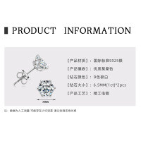 S925 Sterling Silver D-Color Moissanite Floral Six-Prong Stud Earrings-White - 1 carat * 2 pieces  925 silver