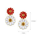 wholesale S925 Sterling Silver Original Niche Design Micro-Inlaid Zirconia Chic Daisy Flower Earrings Summer Wholesale-0-2
