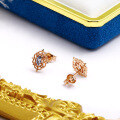 wholesale S925 silver new trendy Korean elegant rose gold earrings retro blue topaz earrings hypoallergenic for women-0-2