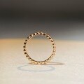 wholesale S925 sterling silver bead ring for women, cylindrical stacking, polished, with 18K champagne gold or rose gold plating-0-3