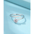 wholesale 925 Sterling Silver Single Diamond Ring for Women, Japanese and Korean Style Minimalist Niche Design High-End Feeling Zircon Adjustable Open Ring-0-1