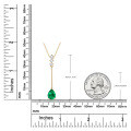 S925 Silver Y-Shaped Teardrop Emerald Imitation Pendant Necklace-0-2