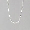 wholesale S925 silver Korean-style minimalist smooth round pendant necklace, elegant bare chain women's neck accessory D9550-0-2