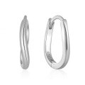 wholesale S925 Sterling Silver Irregular Smooth Curved Wave Hoop Ear Clasp, Fashionable Minimalist Versatile Geometric Earrings-0-4