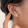 wholesale S925 Sterling Silver Swarovski Pearl Ear Studs Women Korean Summer New Luxury Versatile Minimalist Style Earrings-0-3