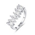 Sterling Silver Square Moissanite Ring, Amazon Bestseller, Customizable Women's Minimalist Stacking Ring-0-6