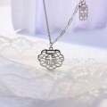wholesale Sterling Silver Chinese Style Fu Character Ruyi Pendant Necklace for Women, Versatile Minimalist Design Small Unique New Gift for Girlfriend Collarbone Chain-0-0