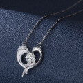 wholesale S925 Sterling Silver Moissanite Dolphin Pendant Necklace for Women, Fashionable and Versable Creative Collarbone Chain, Birthday Gift for Lover-0-1