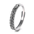 wholesale S925 Sterling Silver Retro Creative Dragon Scale Carved Design Ring Ethnic Style Niche Trend Adjustable Index Finger Ring-0-4