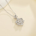 wholesale S925 Sterling Silver Cross-Border New Colorful Moissanite Snowflake Pendant with Advanced Design Sense Collarbone Chain Christmas Gift-0-1