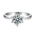 wholesale S925 sterling silver high-quality D-grade moissanite diamond ring, 1-carat wedding ring, single row diamond ring, rings wholesale-0-28