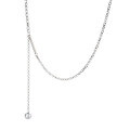 wholesale S925 Sterling Silver Creative Spliced Broken Silver Ball Fringe Necklace, Personalized Trendy Sweet and Edgy Style Collarbone Chain-0-4