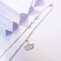 wholesale Sterling Silver Ginkgo Leaf Eight-Pointed Star Bracelet for Women, Versatile Small Design, Light Luxury Elegant Trendy Gift for Girlfriend Jewelry-0-2
