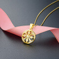 wholesale 925 Sterling Silver Four-Leaf Clover Necklace for Women, Korean Style Minimalist and Unique High-End Micro-Inlaid Zircon Round Pendant Collarbone Chain-0-1
