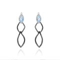 wholesale S925 Silver Designer Natural Amethyst Earrings, Unique Design, Minimalist Style, Colored Gemstone Ear Drops-0-7