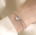 wholesale S925 Sterling Silver Fragmented Silver Diamond-Inlaid Butterfly Connected Bracelet, Simple and Advanced Niche Design, Ins-Style Hand Jewelry-0-5