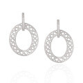 wholesale S925 Sterling Silver ER Geometric Round Frosted Hollow-Out Earrings for Women, High-End Sensation, European and American Style, Elegant Diamond-Inlaid Silver Earrings for Women-0-0