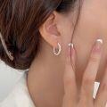 wholesale S925 Sterling Silver C-shaped Rope Stud Earrings for Women, South Korea New Fashion Earrings-0-4