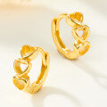 wholesale S925 Sterling Silver Plated with Gold Heart-shaped Hoop Earrings, Fashionable, Sweet, and Cute Unique Design Earrings-0-2