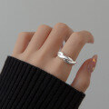 wholesale 925 Sterling Silver Minimalist Cross Line Ring, Trendy and Edgy Personality Ins Style Index Finger Ring R00833-0-1