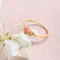 wholesale S925 Sterling Silver Mini Irregular Queen Shell Crystal Ring Jewelry Direct from Factory, Drop Shipping Available-Alien Queen Shell Small Ring  Size 15