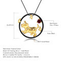 wholesale 925 Silver Chinese Zodiac Dog Pendant with Natural Gemstone, Designer Chinese Style Necklace-0-4