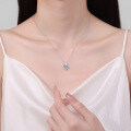 Sterling Silver Moissanite Heart Necklace Women's Fashion Pendant-0-2