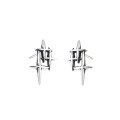 wholesale Sterling Silver Small Retro Hong Kong Style Minimalist Star Ear Studs, Unique Niche Versatile Ins Earrings-0-4