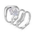 wholesale S925 Silver Set of Three Marquise Moissanite Ring Set, Hot Selling Wholesale on Independent Websites-0-6