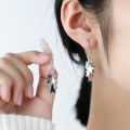 wholesale S925 Sterling Silver Tassel Star Earrings for Women, Luxurious and Elegant, Versatile and Slimming-0-3