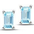 S925 Sterling Silver Oval Emerald-Cut Stud Earrings for Fashionable Commuting-0-15