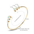Sterling Silver Bracelet with Round Emerald-Like Gemstone, Vintage Style Clearance with Free Shipping-0-20