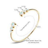 Sterling Silver Bracelet with Round Emerald-Like Gemstone, Vintage Style Clearance with Free Shipping-Style R [Clearance Sale with Free Shipping]  925 Silver