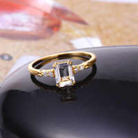 wholesale 925 silver summer new Japanese minimalist retro square white crystal ring wholesale-Square white crystal ring>Hong Kong No. 14