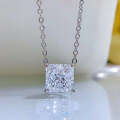 wholesale 18K gold jewelry new luxury halo 4-carat radiant square white diamond choker necklace for women-0-3
