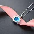 wholesale S925 Sterling Silver Cross-Border European and American Fashion Elegant Jewelry Necklace, Cubic Zirconia and Crystal Flower Pendant Collarbone Chain for Women-0-3