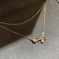 wholesale 925 Sterling Silver Bow Necklace Double Layer Summer Luxury Niche Design Stackable Collarbone Chain New-0-0