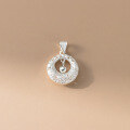 wholesale 990 Sterling Silver Fresh and Sweet Style Exquisite Minimalist Hollow Small Round Ball Peace Pendant Y01585-0-2